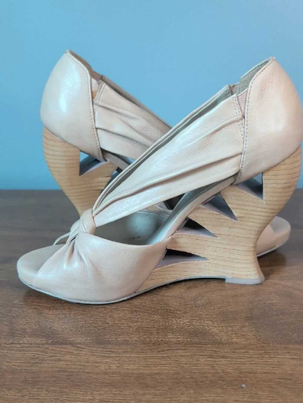 Donald J Pliner Blush Knot Peep-Toe Wedge Heels